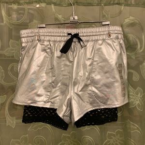 FOREVER 21 Metallic and Fishnet Active Shorts